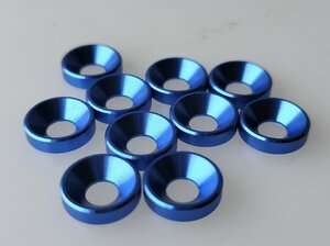 M2.5 青 皿ネジ ワッシャー (10pcs) 2.5mm キャップ アルマイト 加工 アルミニウム 合金
