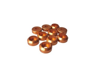 M2 オレンジ クラウンキャップ (10pcs) 2mm ワッシャー キャップ アルマイト 加工 アルミニウム 合金