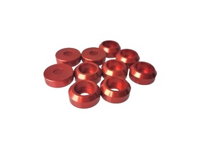 M2 赤 クラウンキャップ (10pcs) 2mm ワッシャー キャップ アルマイト 加工 アルミニウム 合金
