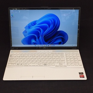 【中古品A】FUJITSU（富士通）15.6型ノートPC FMVA50F3W Windows11搭載 LIFEBOOK ※2021年10月モデル・Officeなし (063108)