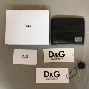 [ secondhand goods C]DOLCE&GABBANA( Dolce & Gabbana ) folding twice purse * generally damage equipped * present condition price ( control number :063104)