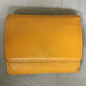 [ secondhand goods B]PaulSmith( Paul Smith ) three folding compact wallet caramel x red ( control number :063104)