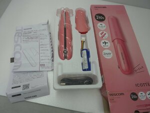 TESCOM　コードレス　ヘアアイロン　ISC200　ピンク　イコッテ　充電式　箱ダメージ有（管理番号：060110）