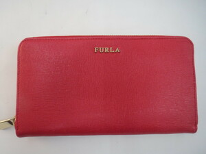 【中古品】FURLA　フルラ　ラウンドファスナー財布　（管理番号：060104）