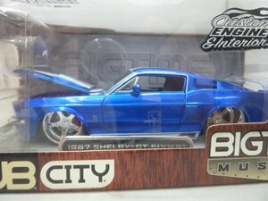 【未使用品】DUB CITY　BIGTIME MUSCLE　1967　CHELBY G.T-500KR　1/24　No.90057　ブルー　Jada TOYS　2005　(管理番号：060111）　