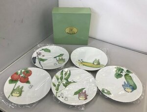 【未使用品】Noritake となりのトトロ プレート５枚セット 絵変り 15.5cm 野菜シリーズ 1704-15L VF94531 ノリタケ (管理番号：059102)