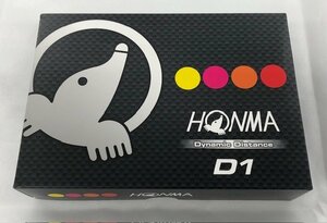 【未使用品】 HONMA（本間） ゴルフボール 12球（1ダース） D1 Dynamic Distance イエロー/ピンク/オレンジ/レッド (管理番号：060111）