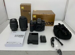 【中古品】Nikon　ニコン　D7200　一眼レフ デジタルカメラ 　Nikkor AF-S　ダブルズームレンズ付　(管理番号：060109）