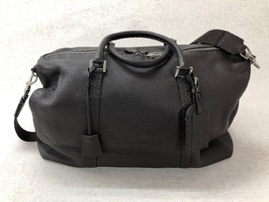 【中古品】FENDI Selleria レザーボストンバッグ　49-30-16713　鍵・保存袋付　ショルダーストラップ付　ブラウン（管理番号：049104）140