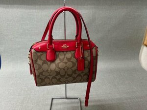 【中古品】COACH コーチ シグネチャー2WAYバッグ F58312 状態良品　ベネット ミニ サッチェル (管理番号：049104)