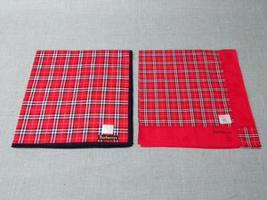 【未使用品】Burberrys ハンカチ 2枚セット 約50cm 綿100％ バーバリー (管理番号：049102)