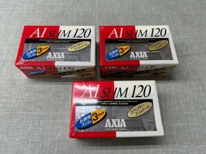 【新品】AXIA SLIM 120 3パック 3個まとめて カセットテープ ノーマルポジション 片面60分 (管理番号：049102)