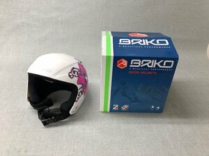 [ secondhand goods ]BRIKO snow helmet ROOKIE CASCO flower white / purple size :56cm ( control number :049111)