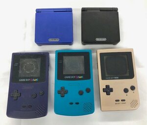 【ジャンク品】 任天堂 ゲーム機 まとめて 5台 （GBA SP 2台/ゲームボーイカラー 2台/ゲームボーイポケット 1台） (管理番号：060111）