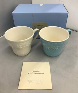 【未使用品】WEDGWOOD FESTIVITY フェスティビティ マグ (アイボリー・ブルー) ペア ウェッジウッド [3] (管理番号：059102)