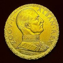 金貨 アルバニア ゾグ1世 硬貨 古銭 1928年 フランガアリ 双頭のワシ コイン 外国古銭 海外硬貨 _画像2