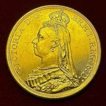 イギリス 硬貨 古銭 ヴィクトリア女王 1887年 聖ジョージ 竜殺し ナイト ドラゴン コイン 金貨 外国古銭 海外硬貨_画像1