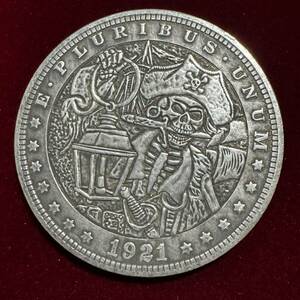 アメリカ 硬貨 古銭 ホーボーニッケルコイン 1921年 海賊 スカル 髑髏 イーグル リバティ 記念コイン 外国古銭 海外硬貨 