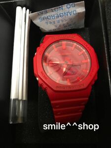 美品 G-SHOCK GA2100 レッド カシオーク Gショック 箱、説明書付き 電池新品