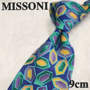 【MISSONI】ミッソーニ　ネクタイ　青　宝石柄　メンズ