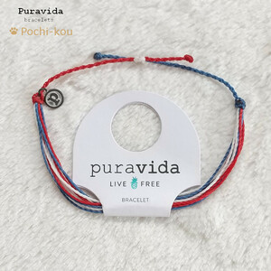 Pura Vida ブレスレット RED WHITE BLUE