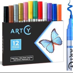 ☆新品12色☆アクリルペイントペン - 12本のアクリルペイントマーカー 中字