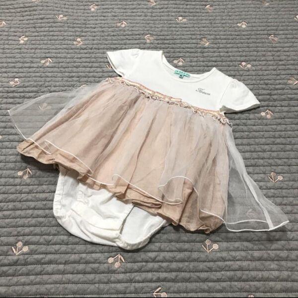 TOCCAトッカ ベビー 女の子 ワンピース ロンパース ドレス 80 半袖 フォーマル ハーフバースデー フォト 衣装