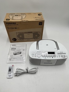 t0660 TOSHIBA 東芝 CDラジオカセットレコーダー TY-CDH7 ホワイト CDラジカセ 白 2021年製 通電OK 動作OK オーディオ機器 中古品 現状品