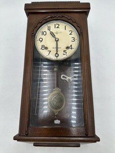 t0684 SEIKOSHA 日本製 壁掛け時計 振り子時計 時計 1552 レトロ インテリア