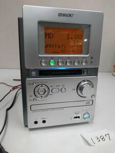 SONY HCD-M35WM システムコンポ 1387B5&3 CD MD テープ ラジオ 本体 ソニー