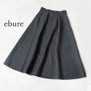 eb-ruebure tuck flair long skirt gray 38 240406-22