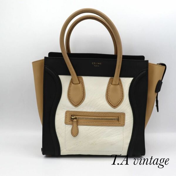 美品　セリーヌ　ラゲージ　マイクロショッパー　ハンドバッグ　レザー　CELINE