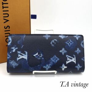 美品　LOUIS VUITTON ヴィトン　モノグラム　ブラザNM ウォーターカラー　長財布　M80465