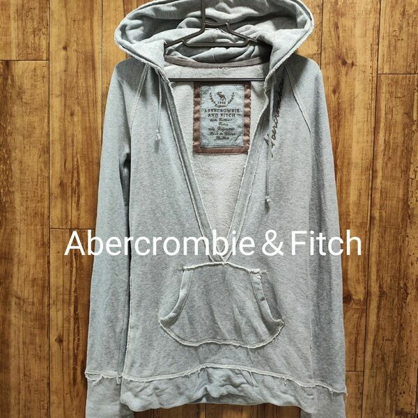 アバクロ Abercrombie＆Fitch プルオーバーパーカー ダメージ加工 スウェット トレーナー