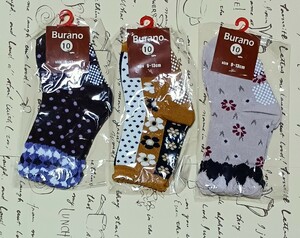  new goods (9-13 centimeter ) girl socks 3 pair slip prevention attaching Burano socks 