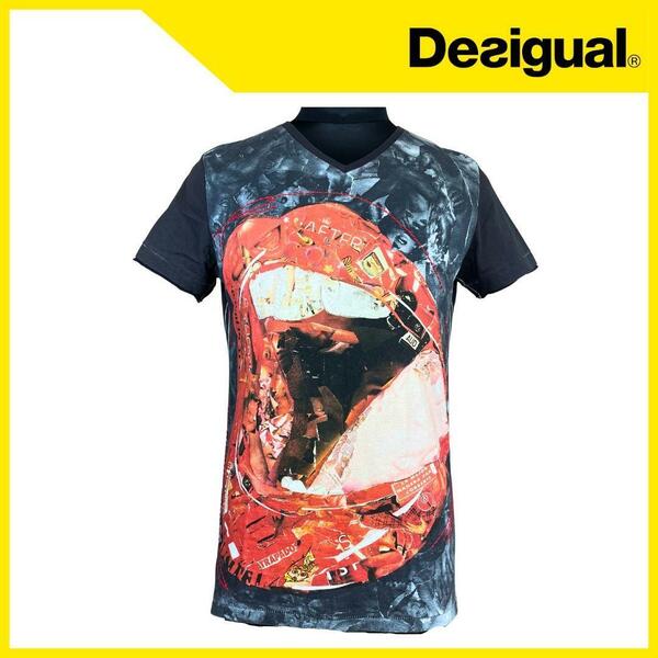 Desigual デシグアル プリントVネックTシャツ