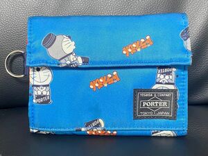 PORTER (ポーター) ×ドラえもん WALLET 三つ折りウォレット ブルー