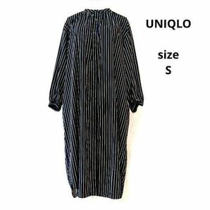 UNIQLO　ユニクロ　ロングワンピース　シャツワンピース　長袖ワンピース ロング ワンピース ストライプ 