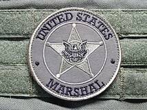 ワッペン　パッチ　USマーシャル　U.S.MARSHAL　丸型 OD_画像1