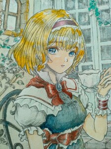 Art hand Auction 3 sets of hand-drawn illustrations Touhou Project Alice Margatroid pen drawings, Watercolor, Pencil drawing, Comics, Anime Goods, Hand-drawn illustration