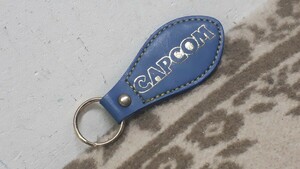 カプコン レザーキーホルダー 詳細不明 青 CAPCOM ゲーム 社名 ロゴ 革 細工 グッズ ストラップ アクセサリー 飾り 皮 八王子市 引き取りOK