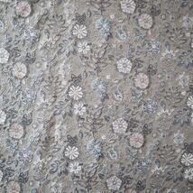 ジャガード織り生地 ゴブラン織り 立体感 花柄 グレー 160×50cm J43_画像9