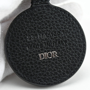 ディオール Dior D-タッチ D-TOUCH キーホルダー 2ESKH347YM レザー メタル ブラック 黒 バッグチャーム キーリング 小物 メンズ 未使用の画像3