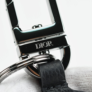 ディオール Dior D-タッチ D-TOUCH キーホルダー 2ESKH347YM レザー メタル ブラック 黒 バッグチャーム キーリング 小物 メンズ 未使用の画像4