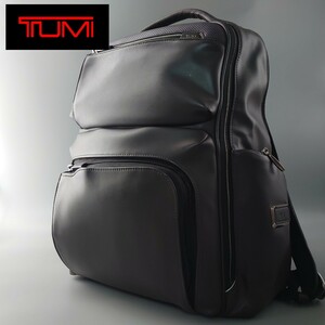 1円 TUMI トゥミ バックパック ARRIVE BRADLEY ブラッドリー オールレザー 革 グレー リュック ビジネス 955012TP キャリーオン メンズ