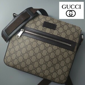 1 иен ~ GUCCI Gucci сумка на плечо GGs шкив m парусина × кожа PVCmesenja- наклонный .. плечо .. Logo печать общий рисунок 406410