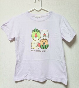 すみっコぐらし　Tシャツ　パープル　夏物　半袖Tシャツ　すみっこ　スイカ柄