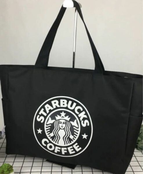 スターバックス　超大容量トートバッグ　ハンドバッグ　スタバ　海外限定　ブラック