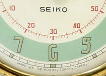 ▲(R605-I40) ジャンク品 SEIKO セイコー 目覚まし時計 ゼンマイ式 置き時計 昭和レトロ アンティーク 縦約11cm×高さ約14cm_画像3
