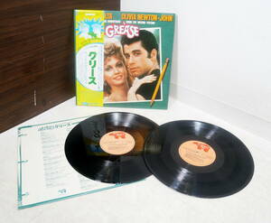 ▲(R605-E102)LP レコード グリース オリジナルサウンドトラック GREASE オリビアニュートンジョン MWZ8107 ライナー有 映画サントラ